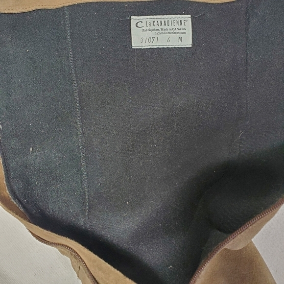La Canadienne Suede Heeled Boots Size 6 Taupe Grey EU 36 - Picture 9 of 16